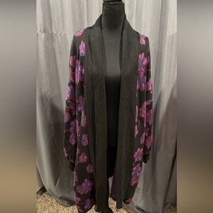 ModCloth floral print duster style open cardigan size 1X